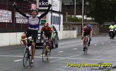 Tim Cassidy finishing 2nd in the 2 lap event