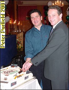 PJ Nolan and Philip Cassidy cut the cake No their not getting married they are launching the new name for the fed "Cycling Ireland"
