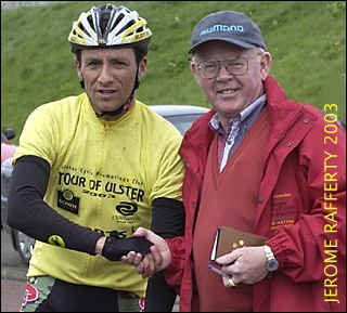 Tim Barry with Jack Watson Secretary Cycling Ireland